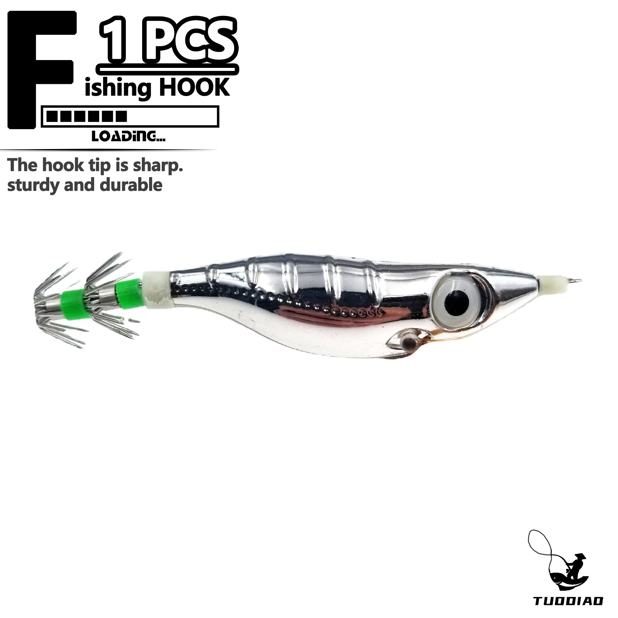 Heavy Equipment Rental - 13g Zilverkleurige Metaalgecoate Squid Jig Houten